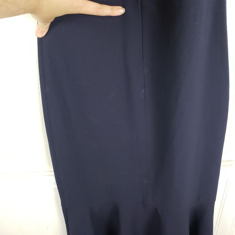 Women's NWT Likely Navy Blue Barnes Sleeveless Mermaid Ruffle Formal Dress SZ 0 - Picture 8 of 15
